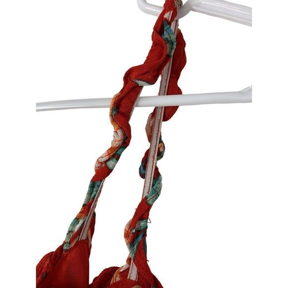 Women’s Forever 21 Orange Strap A Line Sz S Midi Dress Tropical 5324 - Picture 8 of 10